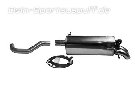 Bastuck Edelstahl Sportauspuff mit Klappensteuerung inkl. Verbindungsrohr auf Serie Seat Ibiza 6F FR-Line ab Bj. 2017 2x63mm Diesel-Optik