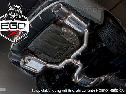 EGO-X Edelstahl Duplex Sportauspuff-Komplettanlage ab Kat mit Klappensteuerung Ø76mm Seat Leon ST Cupra 5F 300PS inkl. Endrohrsatz nach Wahl