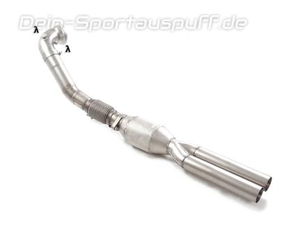 Ragazzon Edelstahl Ø80mm Downpipe mit 300-Zeller Sport-Kat Audi RS3 8V Limo + Sportback