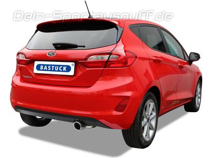 Bastuck Edelstahl Sportauspuff mit Klappensteuerung Ford Fiesta MK8 Typ JHH 1.0l Ecoboost 1x90mm rund eingerollt abgeschrägt