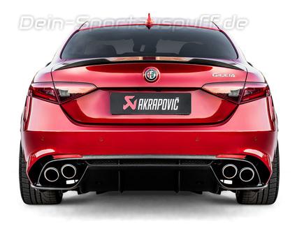 Akrapovic Evolution Line Titan Duplex Sportauspuff-Komplettanlage ab Kat Alfa Romeo Giulia Quadrifoglio je 2x rund abgeschrägt aus Carbon
