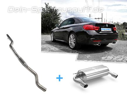 Eisenmann Edelstahl Duplex Sportauspuff-Komplettanlage ab Kat BMW 4er 440i F32 F33 F36 je 1x90mm rund gerade