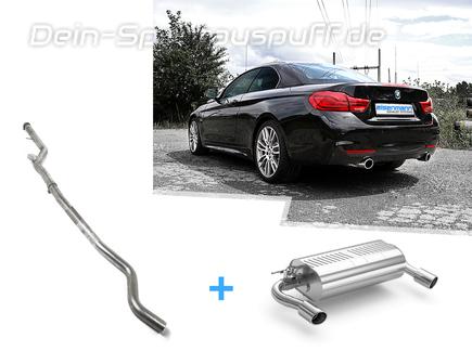 Eisenmann Edelstahl Duplex Racing-Komplettanlage ab Kat BMW 4er F32 F33 F36 430i je 90mm rund gerade