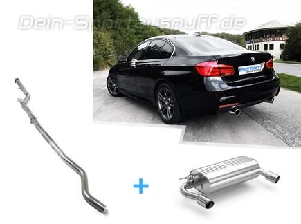 Eisenmann Edelstahl Duplex Racing-Komplettanlage ab Kat BMW 3er F30 F31 Limousine u. Touring 330i je 90mm rund gerade
