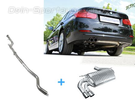 Eisenmann Edelstahl Racing-Komplettanlage ab Kat BMW 3er F30 F31 Limousine u. Touring 330i 2x76mm rund scharf gerade