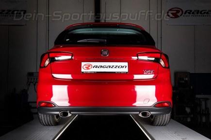 Ragazzon Edelstahl Duplex Sportauspuff Fiat Tipo 2 Schrägheck 1.4l T-Jet je 115x70mm oval eingerollt gerade