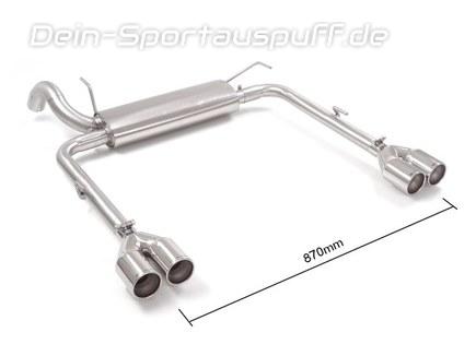 Ragazzon Edelstahl Duplex Sportauspuff Fiat Tipo 2 Schrägheck 1.4l T-Jet je 2x80mm rund eingerollt gerade