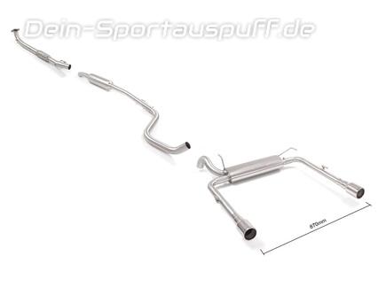 Ragazzon Edelstahl Duplex Sportauspuff-Komplettanlage ab Kat Fiat Tipo 2 Schrägheck 1.4l T-Jet je 90mm rund eingerollt gerade