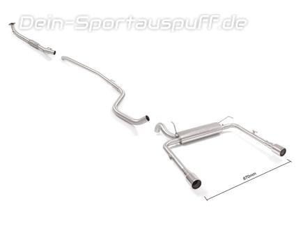 Ragazzon Edelstahl Duplex Racing-Komplettanlage ab Kat Fiat Tipo 2 Schrägheck 1.4l T-Jet je 90mm rund eingerollt gerade