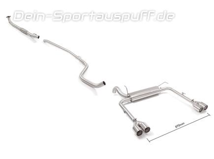 Ragazzon Edelstahl Duplex Racing-Komplettanlage ab Kat Fiat Tipo 2 Schrägheck 1.4l T-Jet je 2x80mm rund eingerollt gerade