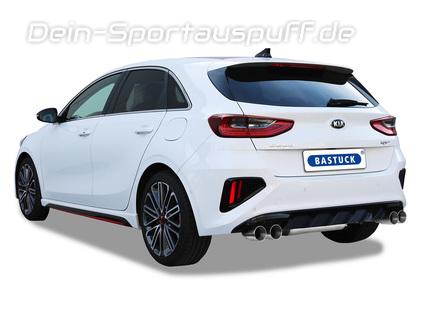 Bastuck Edelstahl Duplex Sportauspuff-Komplettanlage ab OPF mit Klappensteuerung Kia Ceed 3 Typ CD 1.6l T-GDI je 2x90mm rund