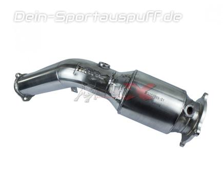 BULL-X Edelstahl Downpipe mit HJS 200-Zeller Sport-Kat Ø76mm Audi A5 B8 2.0l TFSI