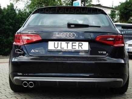Ulter Sportauspuff Audi A3 8V Sportback 1.4l TFSI 2x70mm rund eingerollt abgeschrägt mit Absorber