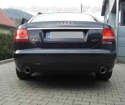 Ulter Duplex Sportauspuff Audi A6 4F Typ C6 Frontantrieb 2.0l TFSI 2.4l je 90mm rund eingerollt abgeschrägt mit Absorber