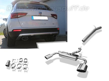 FOX Edelstahl Duplex Racing-Komplettanlage ab Kat. Seat Ateca Typ 5FP 2.0 TSI 4Drive je 160x90mm oval eingerollt seitlich abgeschrägt
