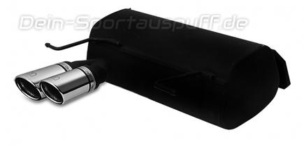 Ulter Sportauspuff BMW 3er E90 325i 2x70mm rund eingerollt abgeschrägt mit Absorber