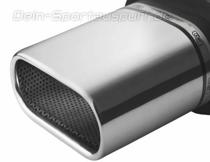 Ulter Sportauspuff Seat IBIZA 6L 03- 1.2l 1.4l 1.9l 167x60mm flachoval eingerollt gerade mit Absorber