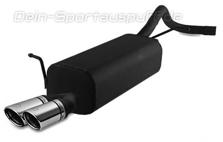 Ulter Sportauspuff Seat IBIZA 6L FR 03- 1.9l 2x70mm rund eingerollt abgeschrägt mit Absorber