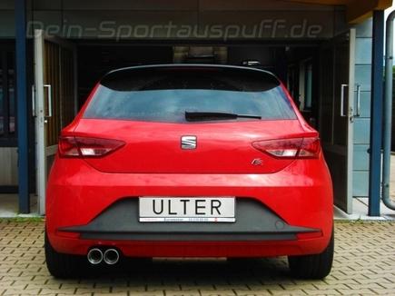 Ulter Sportauspuff Seat Leon 5F FR 1.8l 2x70mm rund eingerollt abgeschrägt mit Absorber