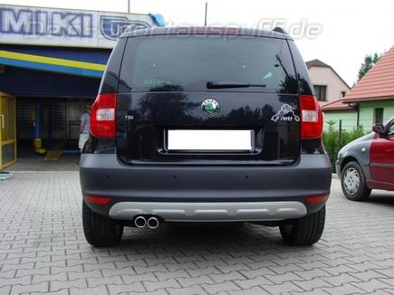 Ulter Sportauspuff Skoda Yeti 1.2l 1.4l 1.6l 2.0l 2x70mm rund eingerollt abgeschrägt mit Absorber
