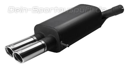 Ulter Sportauspuff Skoda OCTAVIA Limousine Typ 1Z RS 2x70mm rund eingerollt abgeschrägt mit Absorber