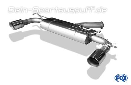 FOX Edelstahl Ø76mm Duplex Sportauspuff Hyundai i30N Performance Fastback OPF Typ PD ab 2018 je 114mm rund doppelwandig abgeschrägt