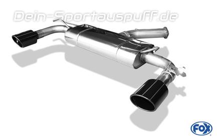 FOX Edelstahl Ø76mm Duplex Sportauspuff Hyundai i30N Performance Fastback OPF Typ PD ab 2018 je 129x106mm oval abgeschrägt in schwarz