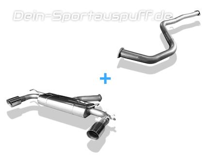 FOX Edelstahl Ø76mm Duplex Sportauspuff-Komplettanlage ab OPF Hyundai i30N Performance Fastback OPF Typ PD ab 2018 je 114mm rund doppelwandig abgeschrägt