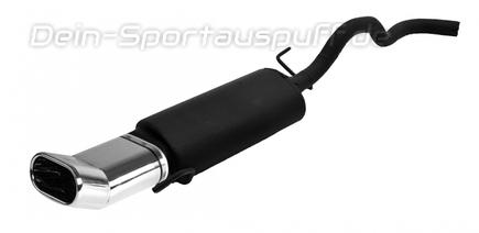Ulter Sportauspuff Volkswagen POLO 6N 95-01 145x75mm DTM flachoval eingerollt gerade mit Absorber