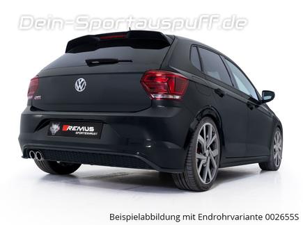 Remus Edelstahl Sportauspuff-Komplettanlage ab OPF VW Polo 6 GTI Typ AW (Mod. mit OPF) ab 2019 inkl. Endrohrsatz nach Wahl