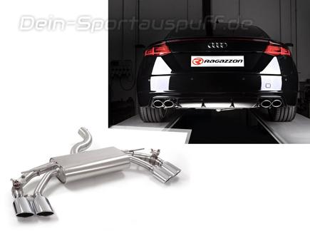 Ragazzon Edelstahl Duplex Sportauspuff inkl. Klappensteuerung Audi TTS 8S Quattro je 2x108x70mm oval eingerollt abgeschrägt