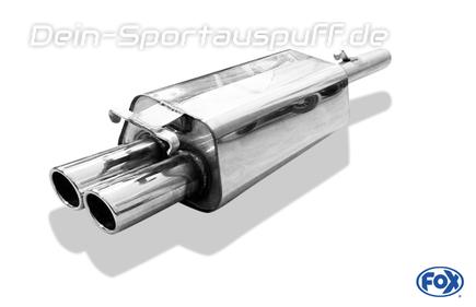 FOX Edelstahl Racing-Komplettanlage ab Kat. Audi 100, A6 Typ C4 2.8 2x76mm rund eingerollt abgeschrägt