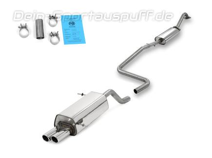 Fox Edelstahl Komplettanlage ab Kat Ford Fiesta MK7 JA8 inkl. Sport 1.0l Ecoboost ab 2012 2x70mm rund eingerollt abgeschrägt