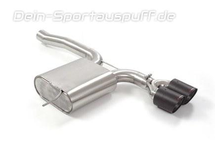 Ragazzon Edelstahl Mittig Sportauspuff Mini Cooper S F56 3-Tür 2x100mm rund scharfkantig abgeschrägt aus Carbon