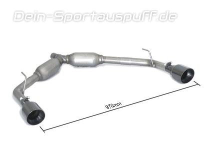 Ragazzon Edelstahl Duplex Sportauspuff Alfa Romeo Giulietta 1.4 LPG je 102mm rund eingerollt abgeschrägt in schwarz