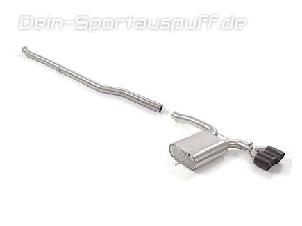 Ragazzon Edelstahl Mittig Racing-Komplettanlage ab Kat Mini Cooper S F56 3-Tür 2x100mm rund scharfkantig abgeschrägt aus Carbon