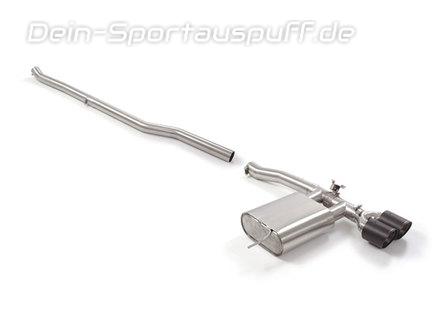 Ragazzon Edelstahl Mittig Racing-Komplettanlage ab Kat inkl. Klappensteuerung Mini Cooper S F56 3-Tür 2x100mm rund scharfkantig abgeschrägt aus Carbon