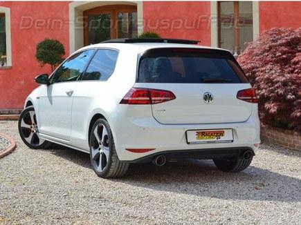 Ragazzon Edelstahl Duplex Ø70mm Sportauspuff VW Golf 7 GTI je 102mm rund eingerollt abgeschrägt