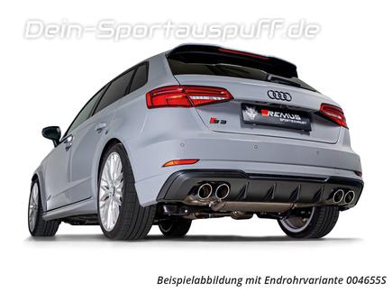 Remus Edelstahl Duplex Racing-Komplettanlage ab OPF Audi S3 Sportback 8V (Mod. mit OPF) ab 2018 inkl. Endrohrsatz nach Wahl