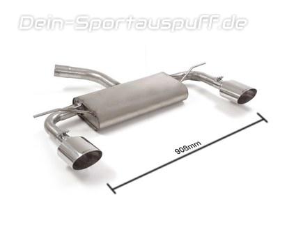 Ragazzon Edelstahl Duplex Sportauspuff Seat Leon 5F FR 1.4l TSI 1.6l TDI je 135x90mm oval abgeschrägt
