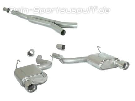 Ragazzon Edelstahl Duplex Racing-Komplettanlage ab Kat Ford Mustang 6 Coupe 2.3l EcoBoost je 102mm rund eingerollt abgeschrägt