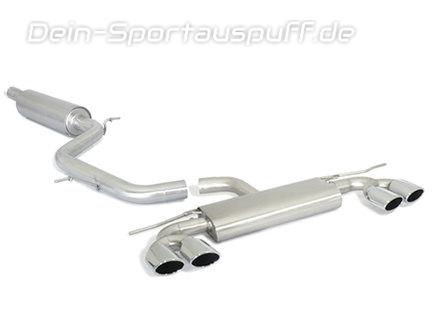 Ragazzon Edelstahl Duplex Ø70mm Komplettanlage ab Kat R-Optik VW Golf 7 GTI je 2x108x70mm oval eingerollt abgeschrägt