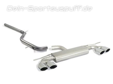 Ragazzon Edelstahl Duplex Ø70mm Racing-Komplettanlage ab Kat R-Optik VW Golf 7 GTI je 2x108x70mm oval eingerollt abgeschrägt