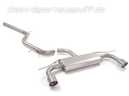 Ragazzon Edelstahl Duplex Ø76mm Racing-Komplettanlage ab Kat VW Golf 7 GTI je 102mm rund eingerollt abgeschrägt