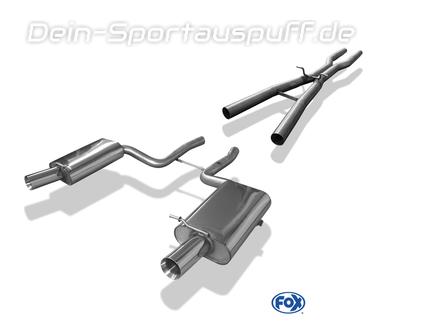 Fox Edelstahl Duplex Racing-Komplettanlage ab Kat Audi A4 B7 3.2l quattro Typ 8E Limousine/Avant je 100mm rund doppelwandig gerade