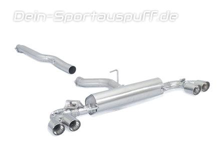 Ragazzon Edelstahl Duplex Racing-Komplettanlage ab Kat Ø76mm-System Audi S1 Typ 8X je 2x80mm rund doppelwandig abgeschrägt
