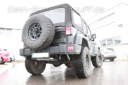 Fox Edelstahl Duplex Sportauspuff Jeep Wrangler 3 Diesel Typ JK ab 2007 je 100mm rund doppelwandig abgeschrägt in schwarz glanz