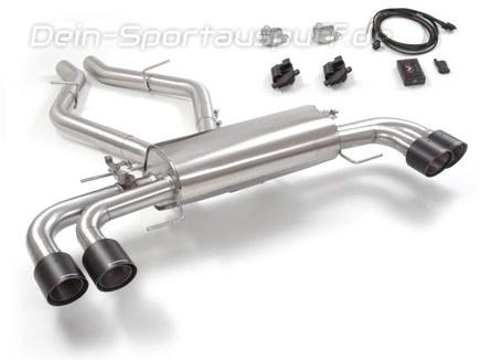 Ragazzon Edelstahl Duplex Sportauspuff inkl. Klappensteuerung Alfa Romeo Giulia Quadrifoglio je 2x102mm rund scharfkantig abgeschrägt aus Carbon