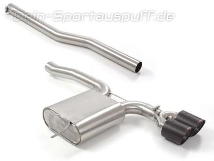 Ragazzon Edelstahl Mittig Sportauspuff Mini Cooper JCW F56 3-Tür 2x100mm rund scharfkantig abgeschrägt aus Carbon