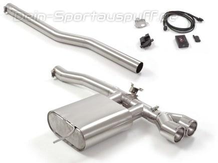 Ragazzon Edelstahl Mittig Sportauspuff inkl. Klappensteuerung Mini Cooper JCW F56 3-Tür 2x102mm rund eingerollt gerade